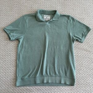 Lost In Paradise Free Planet Men's Polo Shirt Size L Green Texture